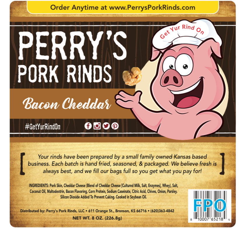 Bacon Cheddar Cheese Pork Rinds 8oz